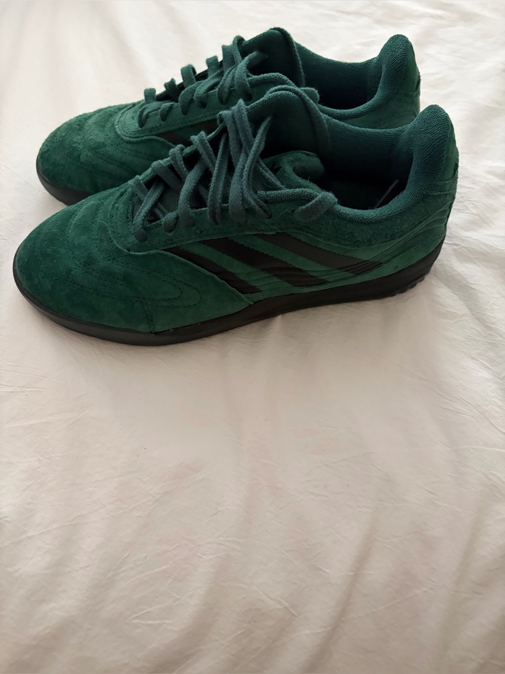 Kith x Adidas Dark Green Suede Low-Top Sneakers